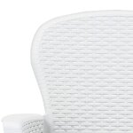 vidaXL Ensemble à manger d'extérieur 9Pièces Plastique Blanc Aspect rotin
