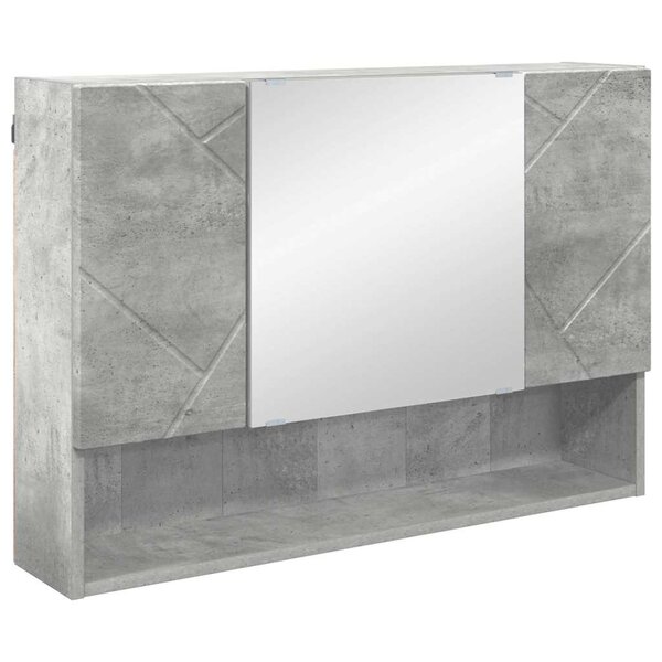 vidaXL Armoire Miroir de Salle de Bain Gris béton 80 x 17 x 55 cm