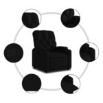 vidaXL Fauteuil inclinable Noir Tissu