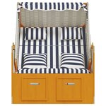 vidaXL Strandkorb avec coussins Résine tressée bois solide blanc bleu