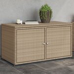 vidaXL Armoire de rangement jardin beige 110x55x60 5 cm résine tressée