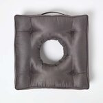 Coussin bouée rehausseur en suédine Gris  50 x 50 x 10 cm - HOMESCAPES