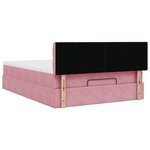 vidaXL Cadre de lit ottoman avec matelas rose 140x190 cm velours