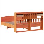 vidaXL Lit bibliothèque sans matelas cire marron 200x200 cm pin massif