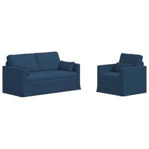 vidaXL Canapé 2 Pièces Bleu 158 x 78 x 80 cm tissu