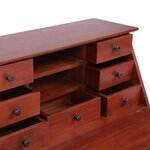 Bureau table poste de travail meuble d'ordinateur informatique étude secrétaire 78 x 42 x 103 cm bois d'acajou massif brun 02_0023935