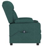 vidaXL Fauteuil inclinable électrique Vert foncé Tissu