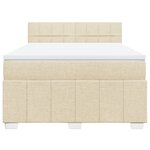 vidaXL Sommier à lattes de lit avec matelas Crème 140x200 cm Tissu