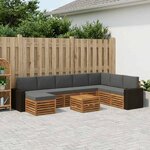 vidaXL Ensemble de canapés d'extérieur 9 Pièces Naturel et Anthracite