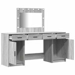 vidaXL Table de Toilette 3 Pièces Gris 40 x 41 x 75 cm Bois d'ingénierie