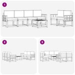 vidaXL Ensemble de canapés d'extérieur 7 pc Blanc et anthracite