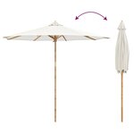 vidaXL Parasol de jardin Ø 270 x 260 cm Bambou Rond Crème blanc