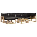 vidaXL Ensemble de canapés d'extérieur 7 pc Blanc et noir