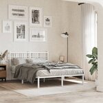 vidaXL Cadre de lit métal sans matelas et tête de lit blanc 140x200 cm