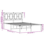 vidaXL Cadre de lit métal sans matelas avec tête de lit noir 120x190cm