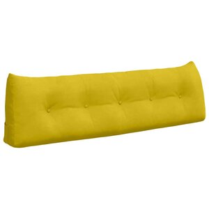 vidaXL Coussin de Dos Jaune 160 x 24 x 50 cm Velours