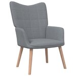 vidaXL Chaise de relaxation avec tabouret Gris clair Tissu