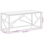 vidaXL Table basse doré acier inoxydable et bois de mélèze massif