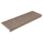 vidaXL Tapis d'escalier autocollants 15 Pièces 65x21x4 cm Beige foncé