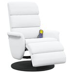 vidaXL Fauteuil de massage inclinable Blanc 71 x 98 x 106 cm Faux cuir