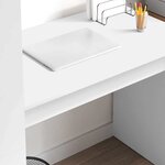 vidaXL Bureau avec étagère Blanc 113 x 54 x 120 cm Bois d'ingénierie