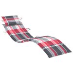 vidaXL Chaise longue à bascule avec coussin Bois de teck solide