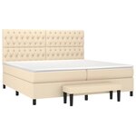 vidaXL Sommier à lattes de lit avec matelas Crème 200x200 cm Tissu