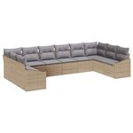 vidaXL Ensemble de salle à manger pour jardin 10 Pièces Beige  Gris clair