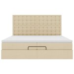 VidaXL Cadre de lit ottoman avec matelas crème 200x200cm tissu