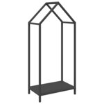 vidaXL Portant de bois chauffage noir 40x25x90 cm