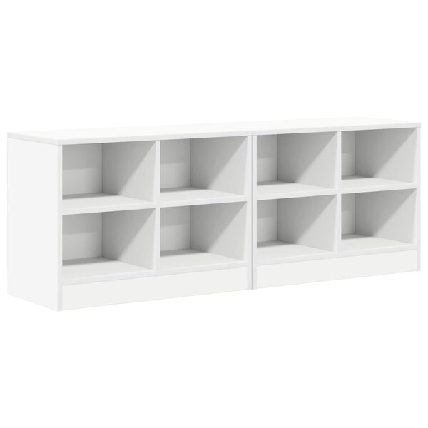 vidaXL Armoire de lit 2 Pièces Blanc 66 x 33 x 48 cm Bois d'ingénierie