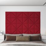 vidaXL Panneaux muraux 12 Pièces Rouge bordeaux 30x30 cm Velours 0 54 m²