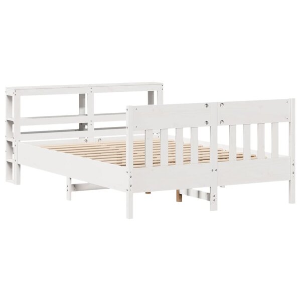 vidaXL Cadre de lit sans matelas blanc 140x200 cm bois de pin massif