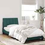 vidaXL Cadre de lit avec lumières LED vert foncé 90x200 cm velours