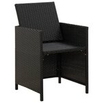 vidaXL Chaises de jardin lot de 2 avec coussins Résine tressée Noir