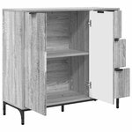 vidaXL Buffet Sonoma gris 89 5 x 33 x 82 cm Bois d'ingénierie