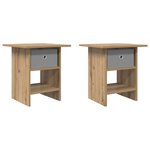vidaXL Table de chevet 2 Pièces Chêne artisanal 41 x 40 x 45 cm