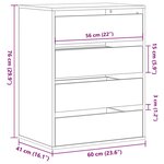 vidaXL Commode d'angle noir 60x41x76 cm bois d'ingénierie
