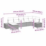 vidaXL Ensemble de canapé de jardin 7 Pièces beige et gris clair