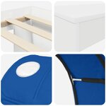 vidaXL Cadre de lit avec tunnel 3 Pièces Blanc et bleu Bois d'ingénierie