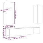 vidaXL Ensemble de meubles TV 4 Pièces Blanc Bois d'ingénierie
