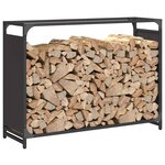 vidaXL Portant de bois chauffage noir 90x28x65 cm