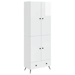 vidaXL Ensemble de Meubles 2 Pièces Blanc brillant Bois d'ingénierie