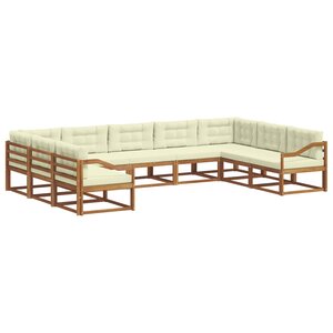 vidaXL Ensemble de canapés d'extérieur 9 pc Naturel et Crème