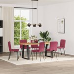 vidaXL Chaises à manger lot de 6 rouge bordeaux velours