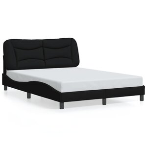 vidaXL Cadre de lit sans matelas Hvar noir 120x200 cm tissu