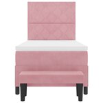 vidaXL Lit à ressorts avec tête de lit Rose 200 x 90 cm Velours