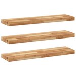 vidaXL Étagères flottantes 3 Pièces 80x20x4 cm acacia massif à l'huile