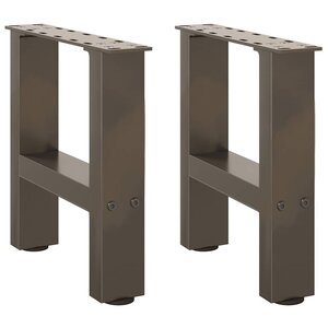 vidaXL Pieds de table basse en acier naturel  2 pièces  40 x (30-31) cm