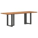 vidaXL Table à manger et bord naturel bois massif chêne rectangulaire